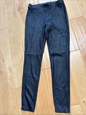 Trouve Black Faux Leather-Look Jeggings